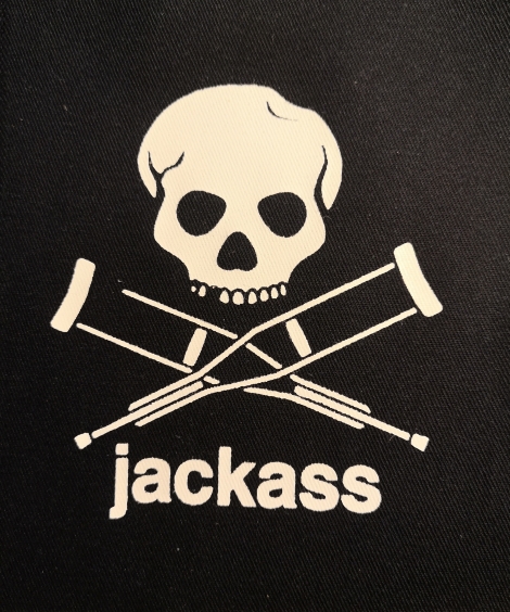 Jackass - lebka - Nášivká plátená