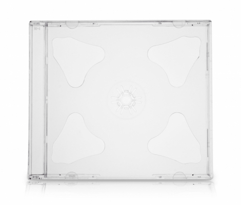 Dvoj CD klasická škatuľka s priehľadným trayom - Priesvitný tray, box na dvoj CD