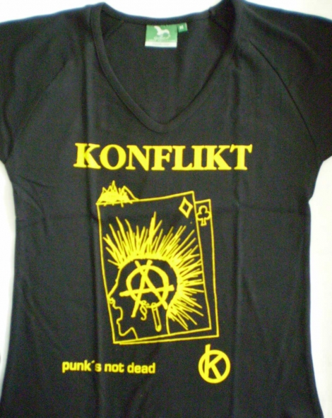 KONFLIKT - Punk´s not dead - čierne dievčenské triko