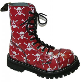 SKULLS - RED / WHITE - 10-dierkové