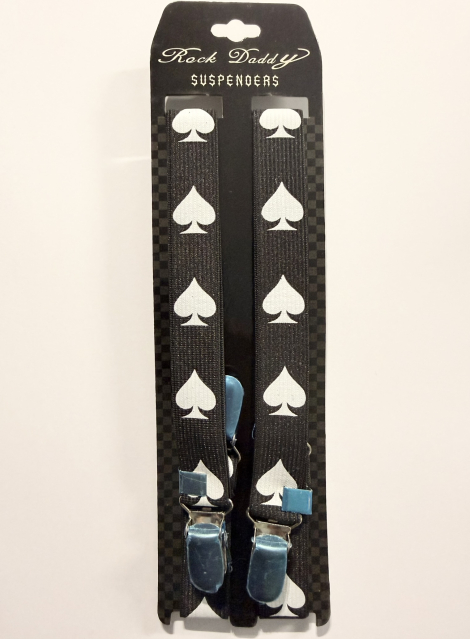 Čierne traky s bielymi kartovými listami - Šírka traku 2 cm