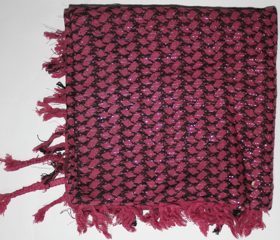 Bordovo-čierna arafatka s trblietkami