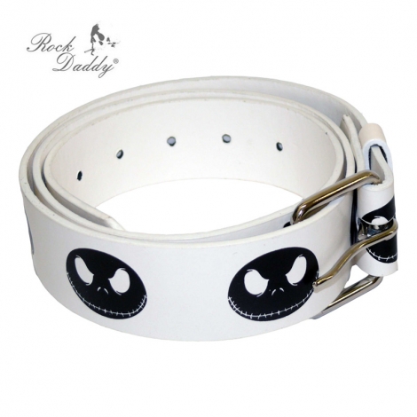 Nightmare Before Christmas - Biely úzky opasok s Jackom