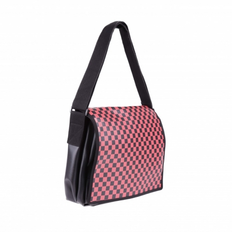 Červeno-čierna ska dámska taška